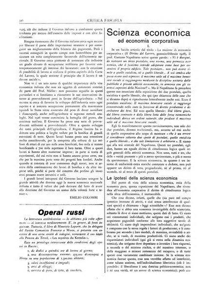 Critica fascista rivista quindicinale del fascismo diretta da Giuseppe Bottai