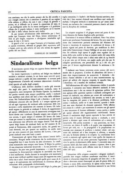 Critica fascista rivista quindicinale del fascismo diretta da Giuseppe Bottai