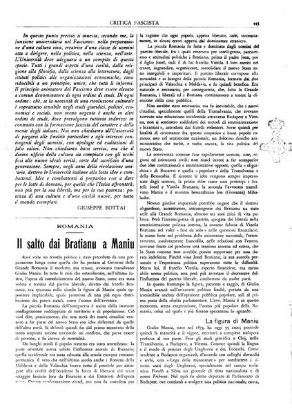 Critica fascista rivista quindicinale del fascismo diretta da Giuseppe Bottai