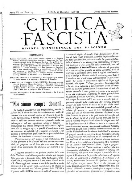 Critica fascista rivista quindicinale del fascismo diretta da Giuseppe Bottai