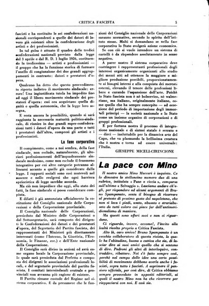 Critica fascista rivista quindicinale del fascismo diretta da Giuseppe Bottai