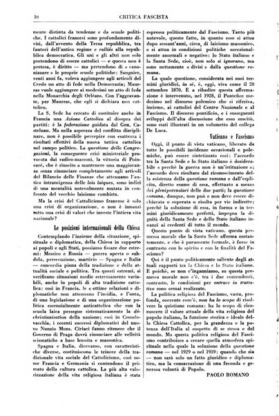 Critica fascista rivista quindicinale del fascismo diretta da Giuseppe Bottai