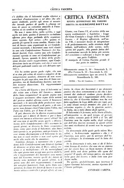 Critica fascista rivista quindicinale del fascismo diretta da Giuseppe Bottai