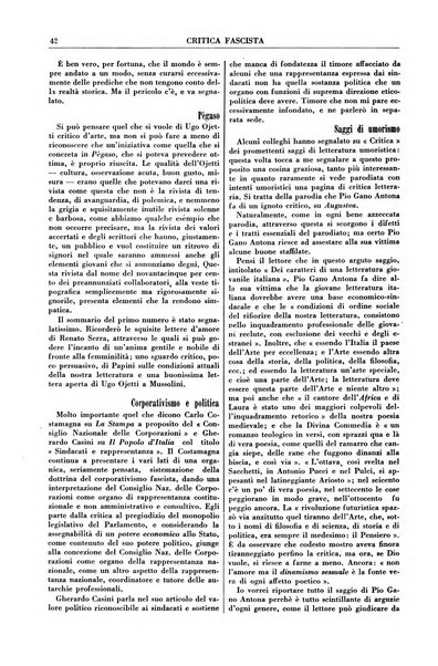 Critica fascista rivista quindicinale del fascismo diretta da Giuseppe Bottai