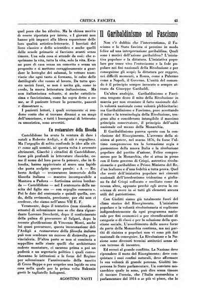 Critica fascista rivista quindicinale del fascismo diretta da Giuseppe Bottai