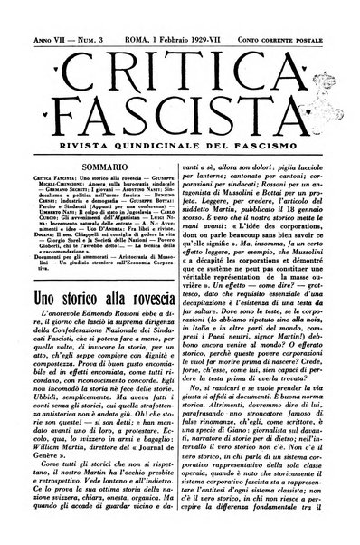 Critica fascista rivista quindicinale del fascismo diretta da Giuseppe Bottai