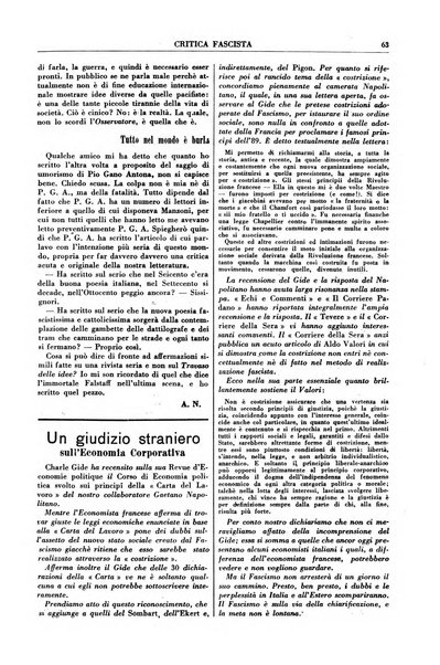 Critica fascista rivista quindicinale del fascismo diretta da Giuseppe Bottai