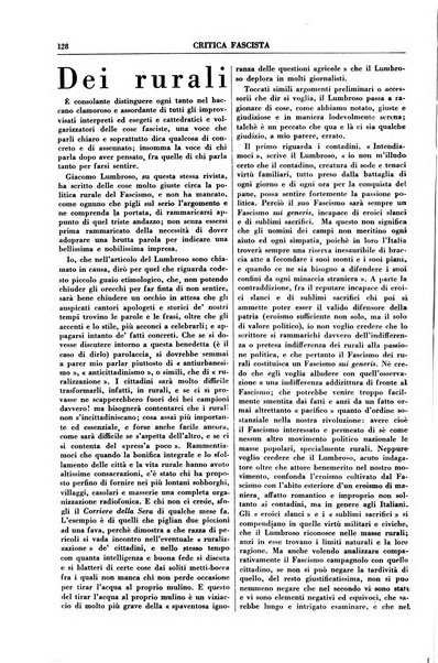 Critica fascista rivista quindicinale del fascismo diretta da Giuseppe Bottai