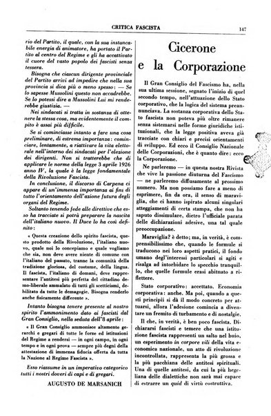 Critica fascista rivista quindicinale del fascismo diretta da Giuseppe Bottai