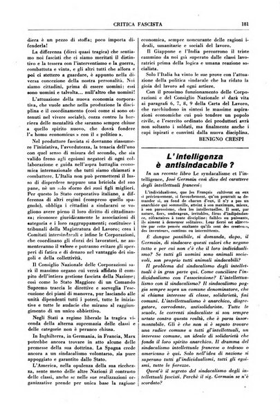 Critica fascista rivista quindicinale del fascismo diretta da Giuseppe Bottai