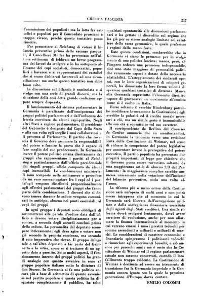 Critica fascista rivista quindicinale del fascismo diretta da Giuseppe Bottai