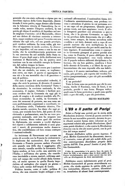 Critica fascista rivista quindicinale del fascismo diretta da Giuseppe Bottai