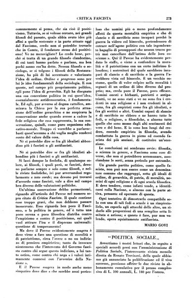 Critica fascista rivista quindicinale del fascismo diretta da Giuseppe Bottai