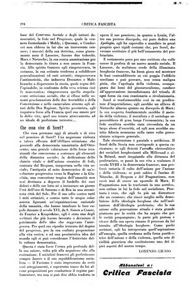 Critica fascista rivista quindicinale del fascismo diretta da Giuseppe Bottai