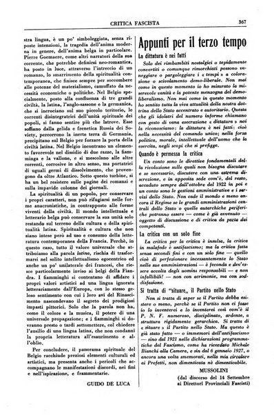 Critica fascista rivista quindicinale del fascismo diretta da Giuseppe Bottai