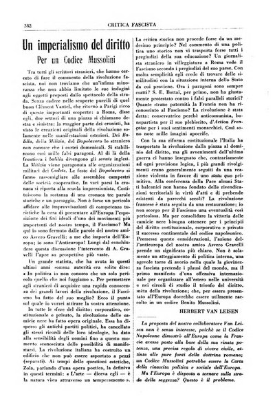 Critica fascista rivista quindicinale del fascismo diretta da Giuseppe Bottai