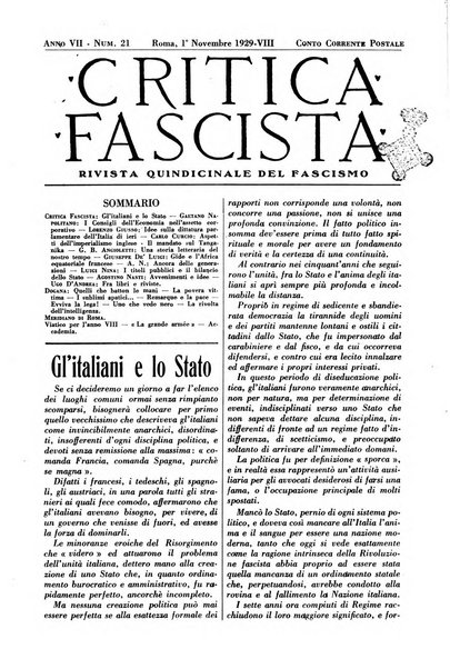 Critica fascista rivista quindicinale del fascismo diretta da Giuseppe Bottai