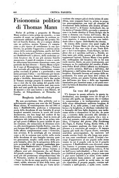 Critica fascista rivista quindicinale del fascismo diretta da Giuseppe Bottai