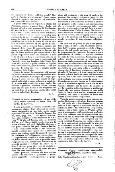 Critica fascista rivista quindicinale del fascismo diretta da Giuseppe Bottai