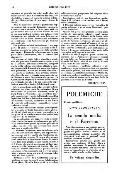 Critica fascista rivista quindicinale del fascismo diretta da Giuseppe Bottai