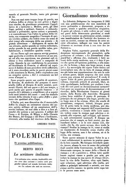 Critica fascista rivista quindicinale del fascismo diretta da Giuseppe Bottai