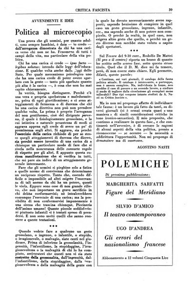 Critica fascista rivista quindicinale del fascismo diretta da Giuseppe Bottai