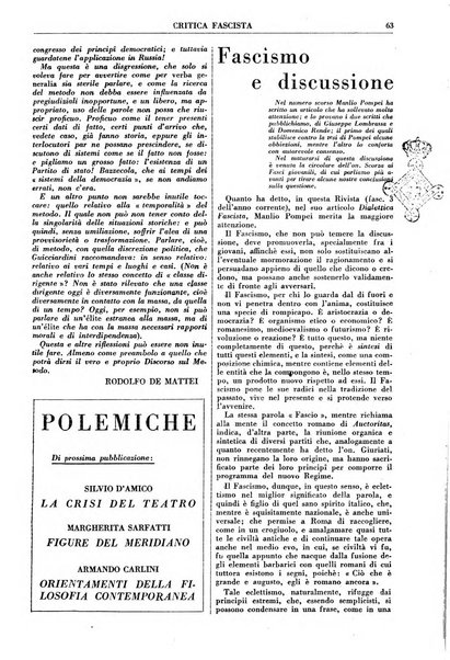 Critica fascista rivista quindicinale del fascismo diretta da Giuseppe Bottai