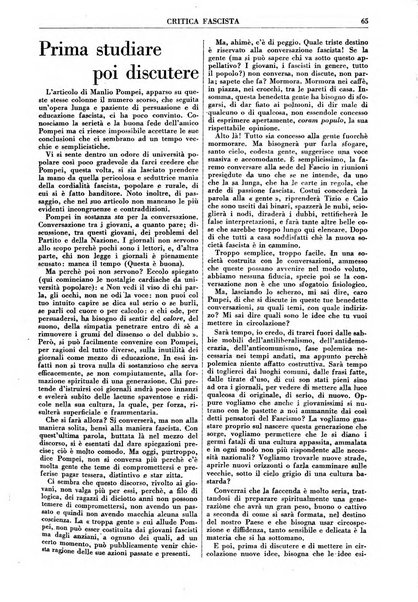 Critica fascista rivista quindicinale del fascismo diretta da Giuseppe Bottai