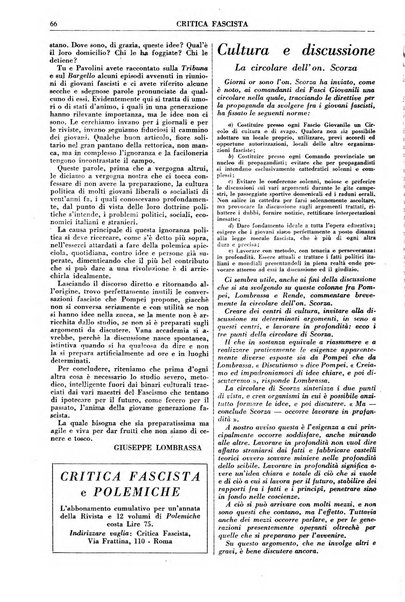 Critica fascista rivista quindicinale del fascismo diretta da Giuseppe Bottai