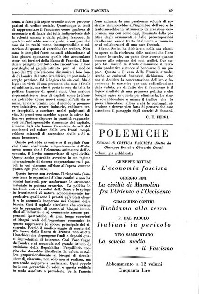 Critica fascista rivista quindicinale del fascismo diretta da Giuseppe Bottai