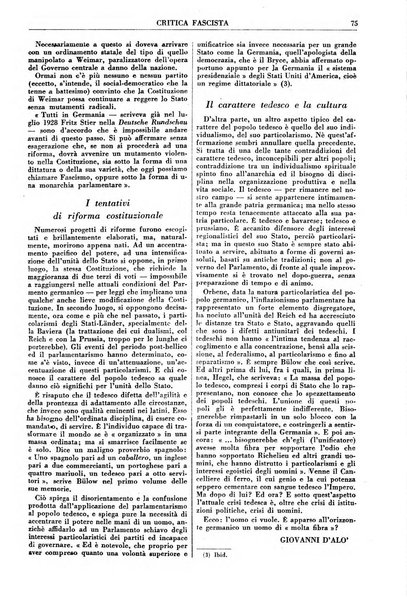 Critica fascista rivista quindicinale del fascismo diretta da Giuseppe Bottai