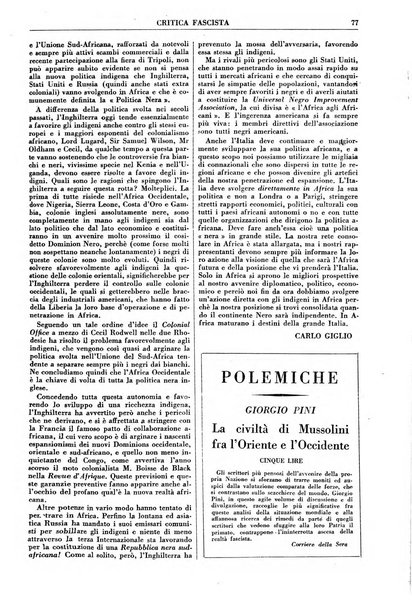 Critica fascista rivista quindicinale del fascismo diretta da Giuseppe Bottai