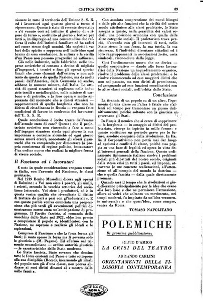 Critica fascista rivista quindicinale del fascismo diretta da Giuseppe Bottai