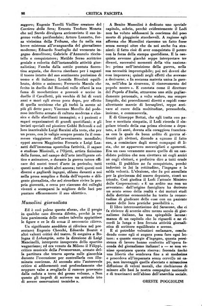 Critica fascista rivista quindicinale del fascismo diretta da Giuseppe Bottai