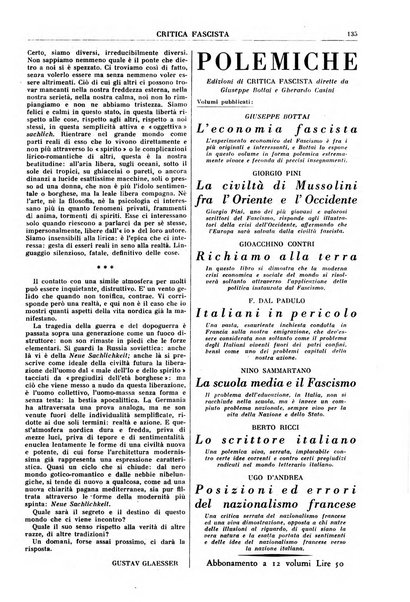 Critica fascista rivista quindicinale del fascismo diretta da Giuseppe Bottai