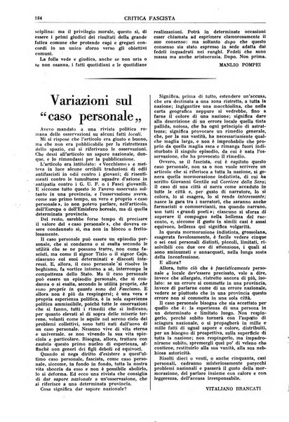 Critica fascista rivista quindicinale del fascismo diretta da Giuseppe Bottai