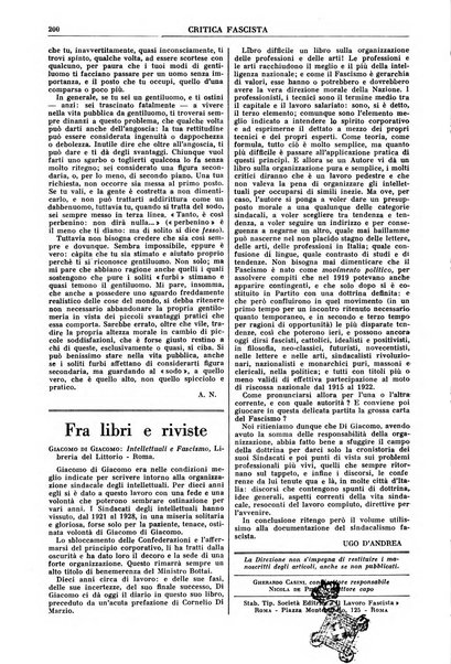 Critica fascista rivista quindicinale del fascismo diretta da Giuseppe Bottai