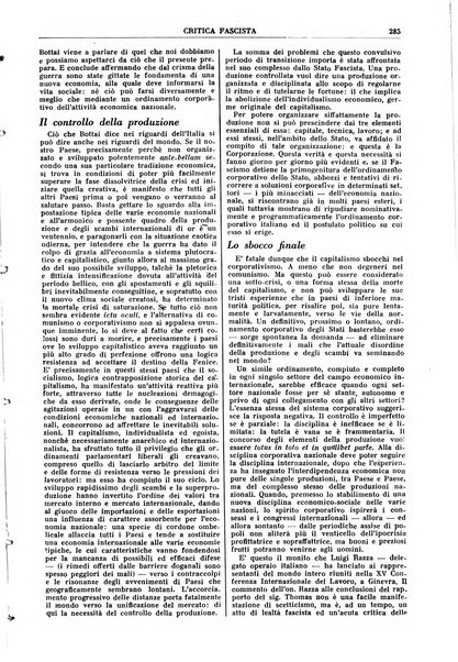 Critica fascista rivista quindicinale del fascismo diretta da Giuseppe Bottai