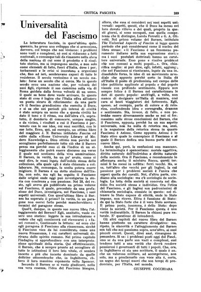 Critica fascista rivista quindicinale del fascismo diretta da Giuseppe Bottai