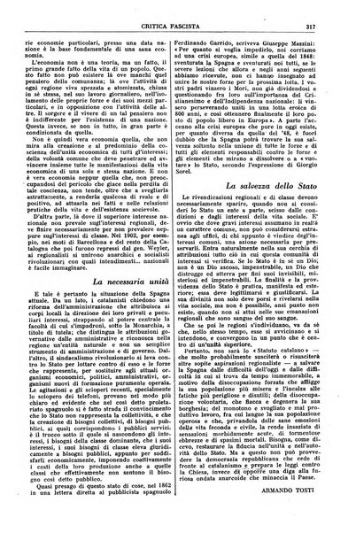 Critica fascista rivista quindicinale del fascismo diretta da Giuseppe Bottai