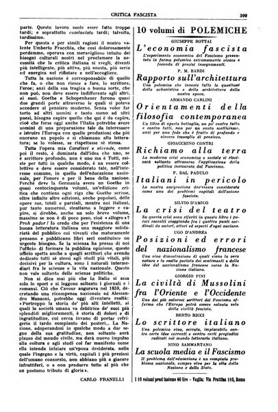 Critica fascista rivista quindicinale del fascismo diretta da Giuseppe Bottai