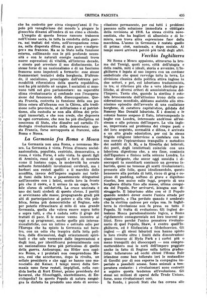 Critica fascista rivista quindicinale del fascismo diretta da Giuseppe Bottai