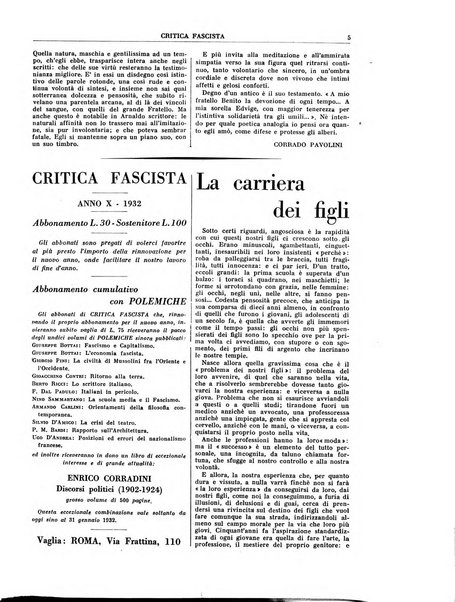 Critica fascista rivista quindicinale del fascismo diretta da Giuseppe Bottai