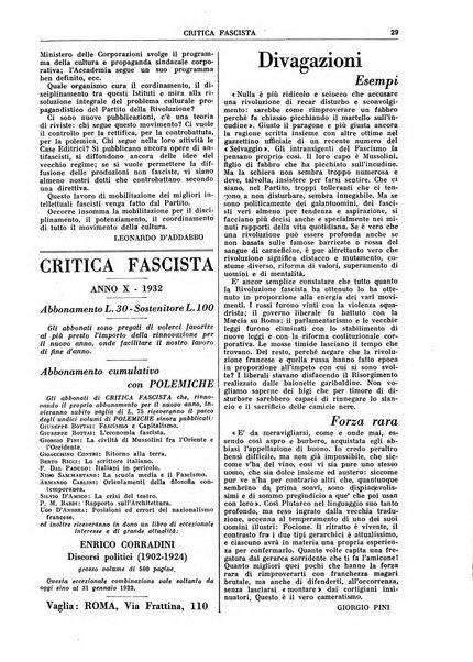 Critica fascista rivista quindicinale del fascismo diretta da Giuseppe Bottai