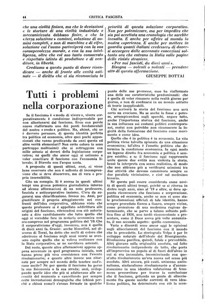 Critica fascista rivista quindicinale del fascismo diretta da Giuseppe Bottai