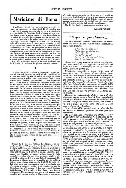 Critica fascista rivista quindicinale del fascismo diretta da Giuseppe Bottai