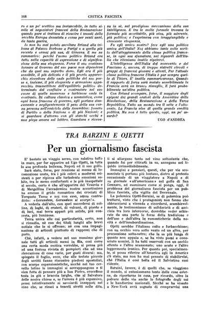 Critica fascista rivista quindicinale del fascismo diretta da Giuseppe Bottai