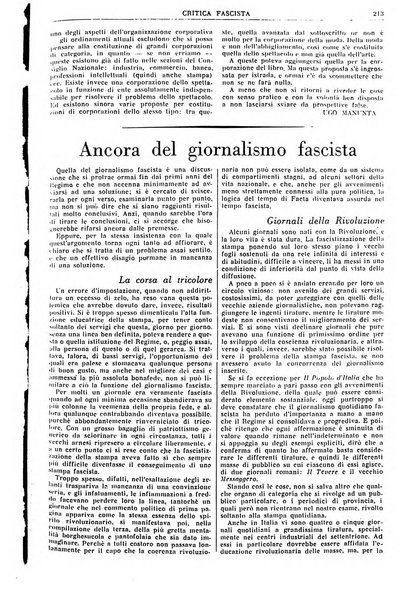 Critica fascista rivista quindicinale del fascismo diretta da Giuseppe Bottai