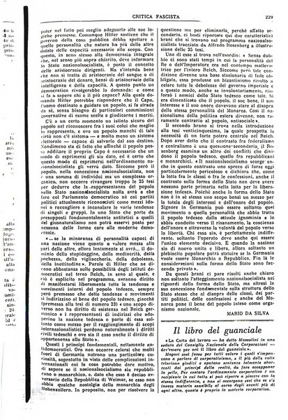 Critica fascista rivista quindicinale del fascismo diretta da Giuseppe Bottai