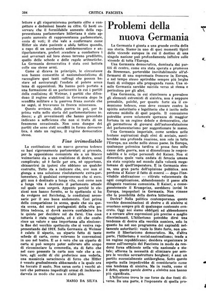 Critica fascista rivista quindicinale del fascismo diretta da Giuseppe Bottai